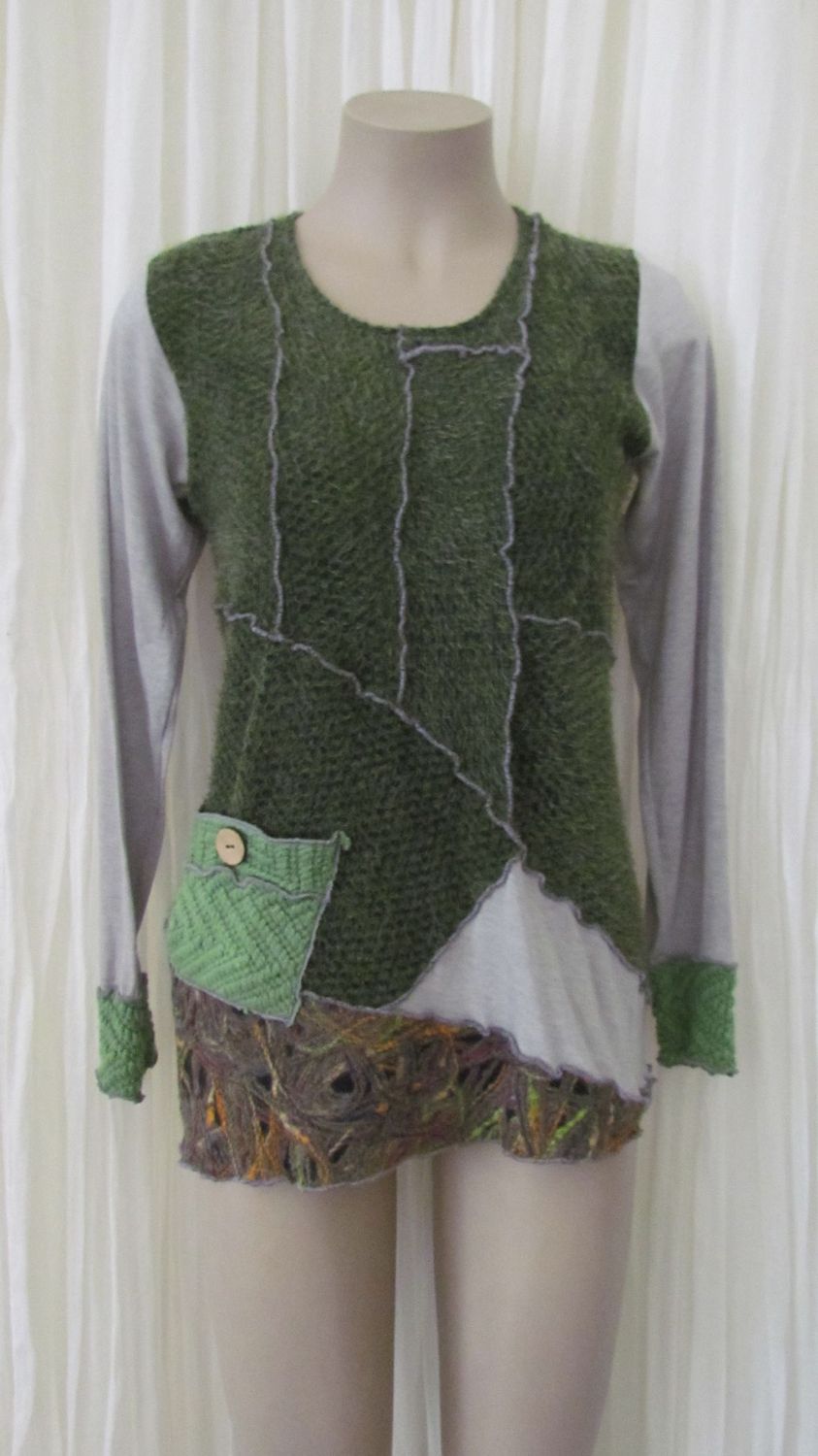Green Merino Section Top