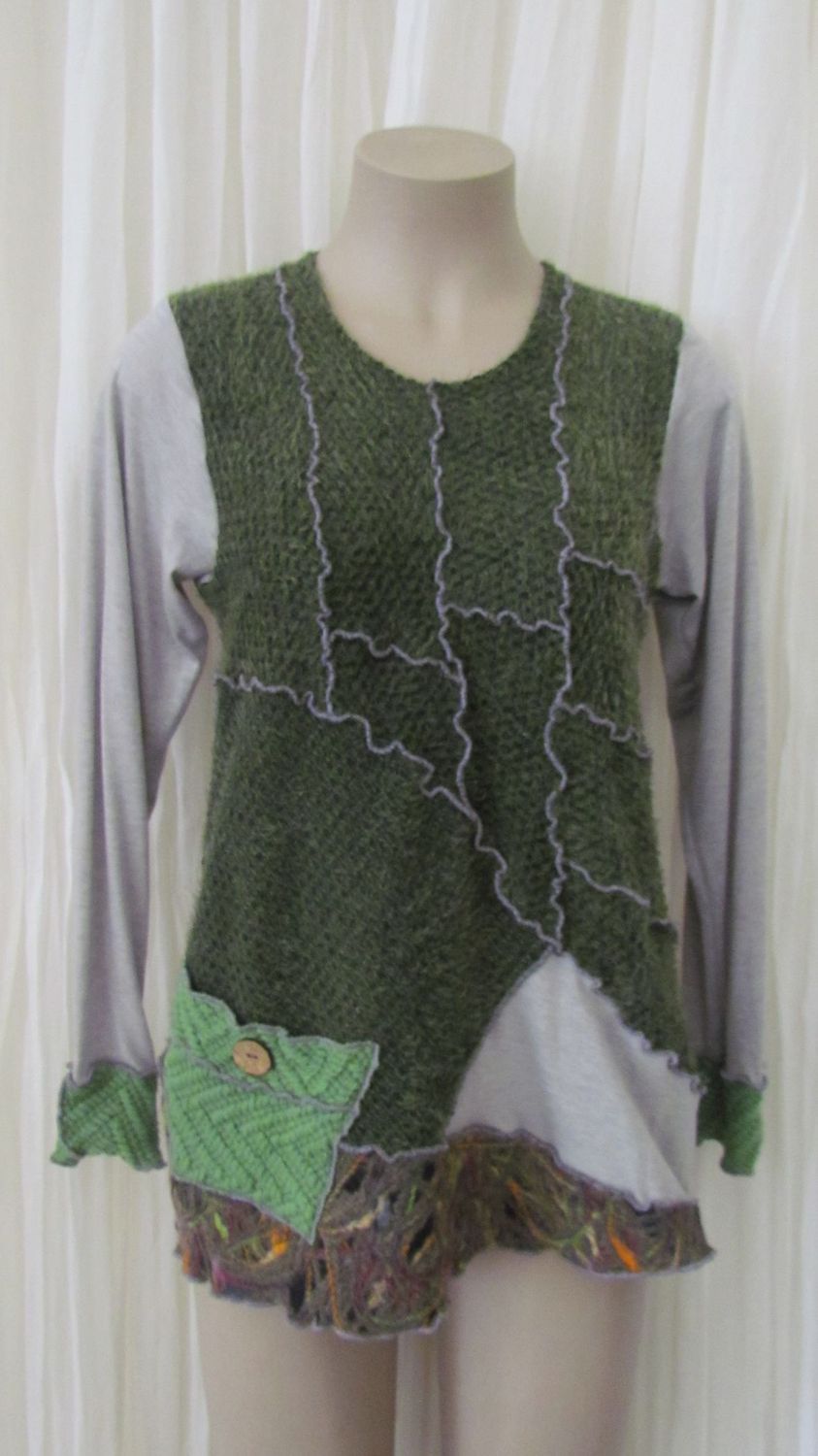 Green Merino Section Top