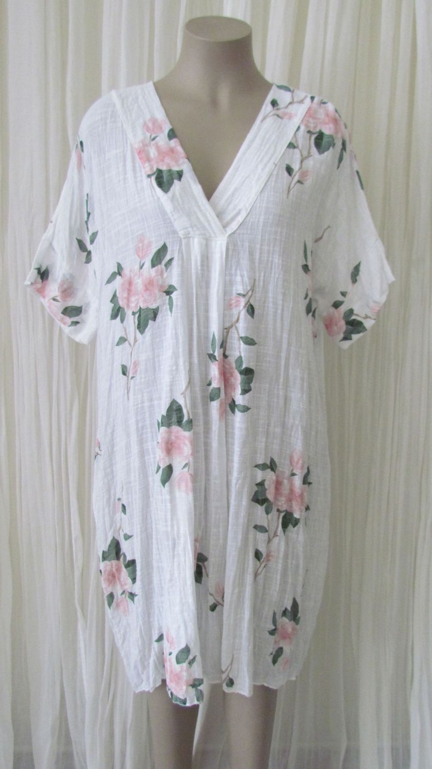 White Cotton Floral Dress