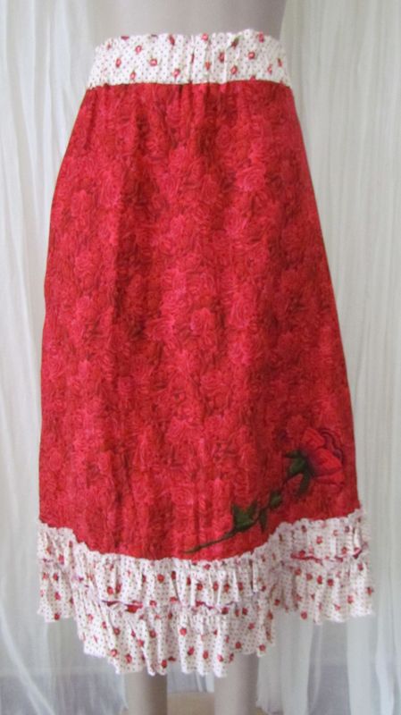 Red Rose Spot Ruffle Skirt