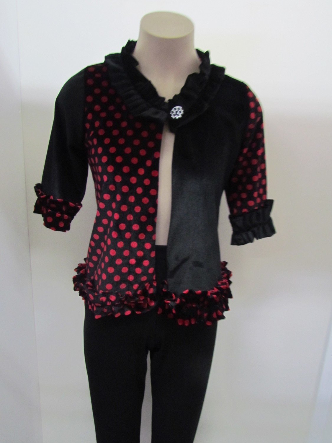 Red/Black spot velvetJacket