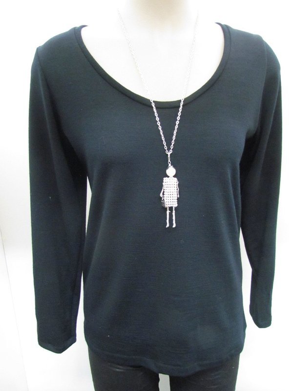 Black merino body top