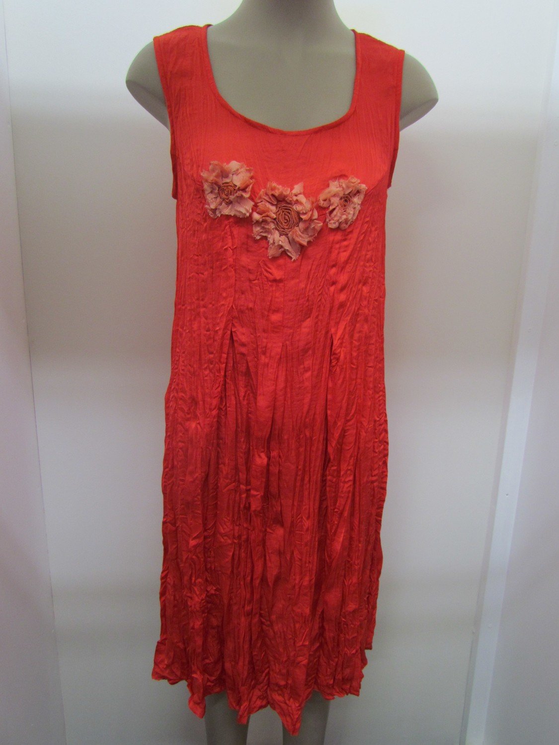 Coral crushed dress