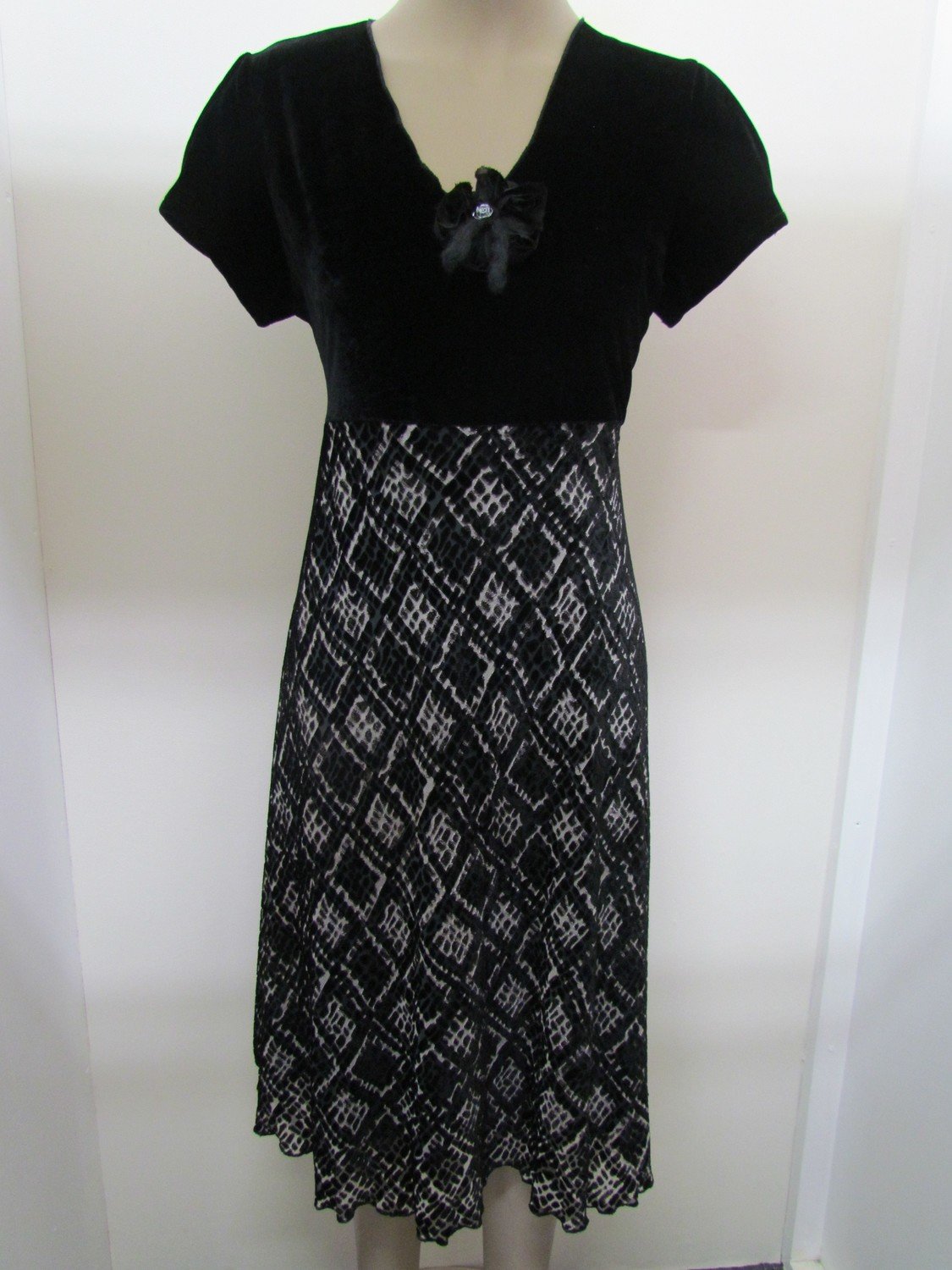 Black Velvet burnout dress