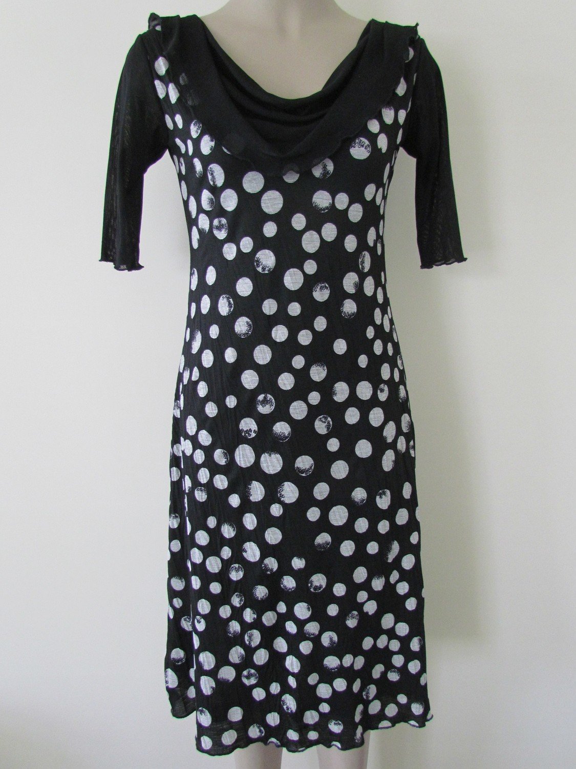 Black White spot dress