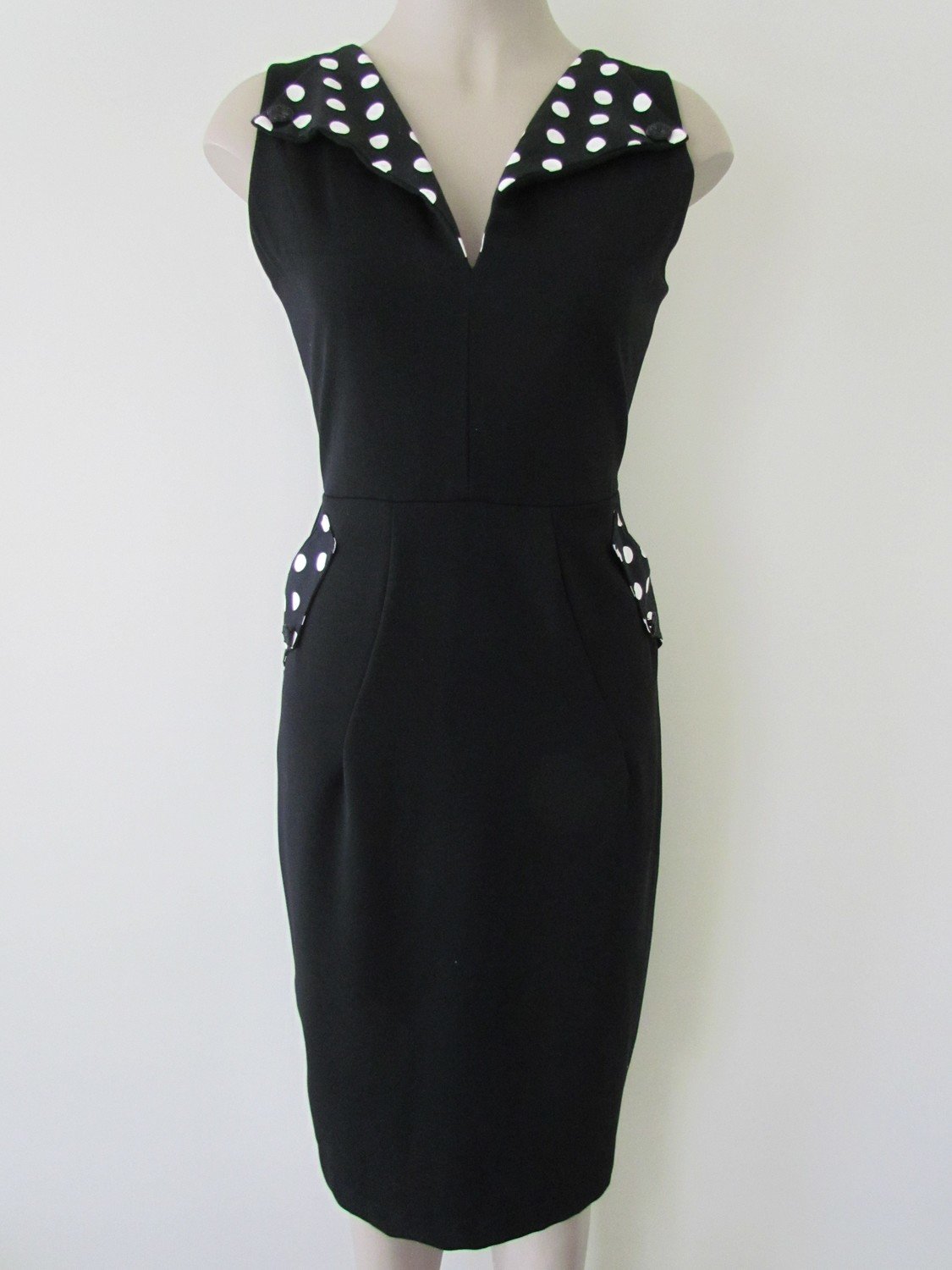 Black White spot vintage dress