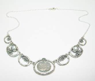 Drusy Silver Necklace
