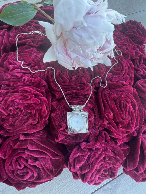 Square Garnet Watch Necklace Square Garnet Watch Necklace