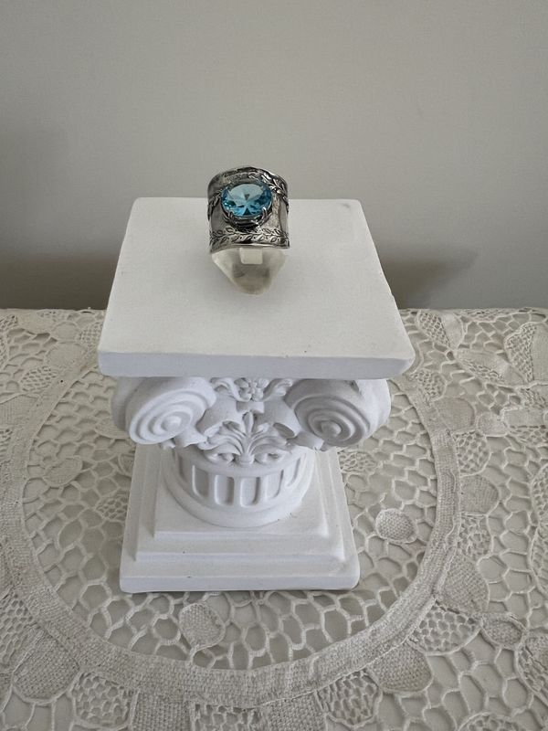 Blue Topaz Wide Band Ring Blue Topaz Wide Band Ring