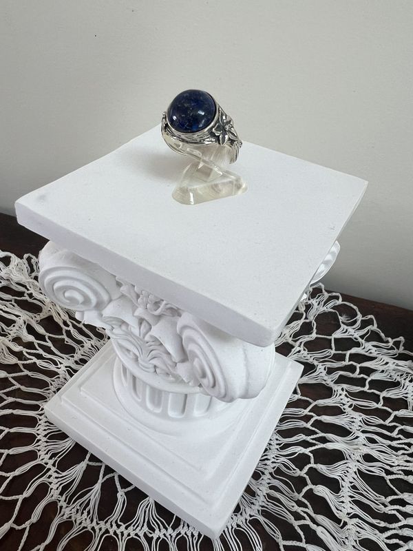 Solitaire Smooth Blue Lapis Ring Solitaire Smooth Blue Lapis Ring