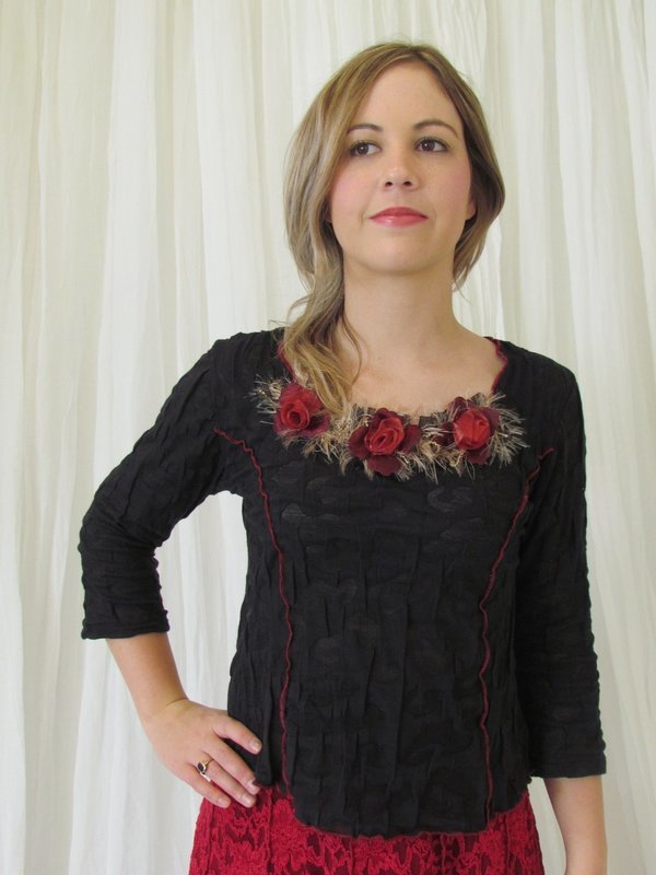 Black 3/4 Sleeve Top
