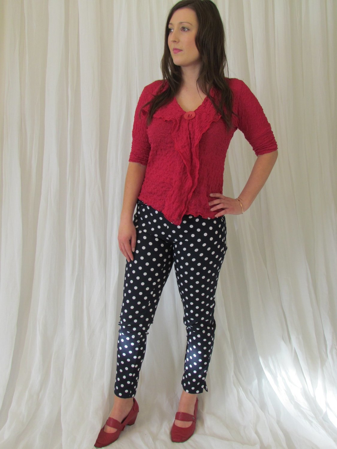 Navy Spot Pants