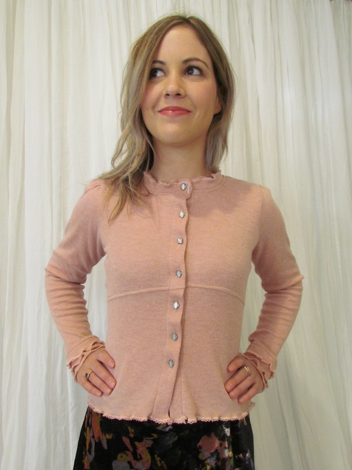 Blush wool cardi