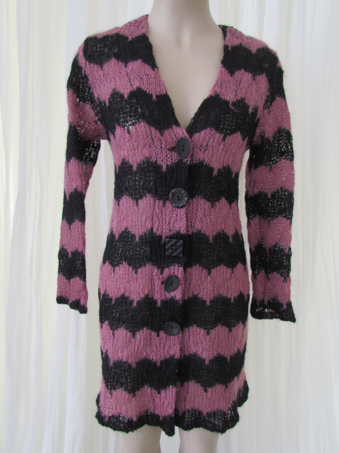 Black blush wool cardigan