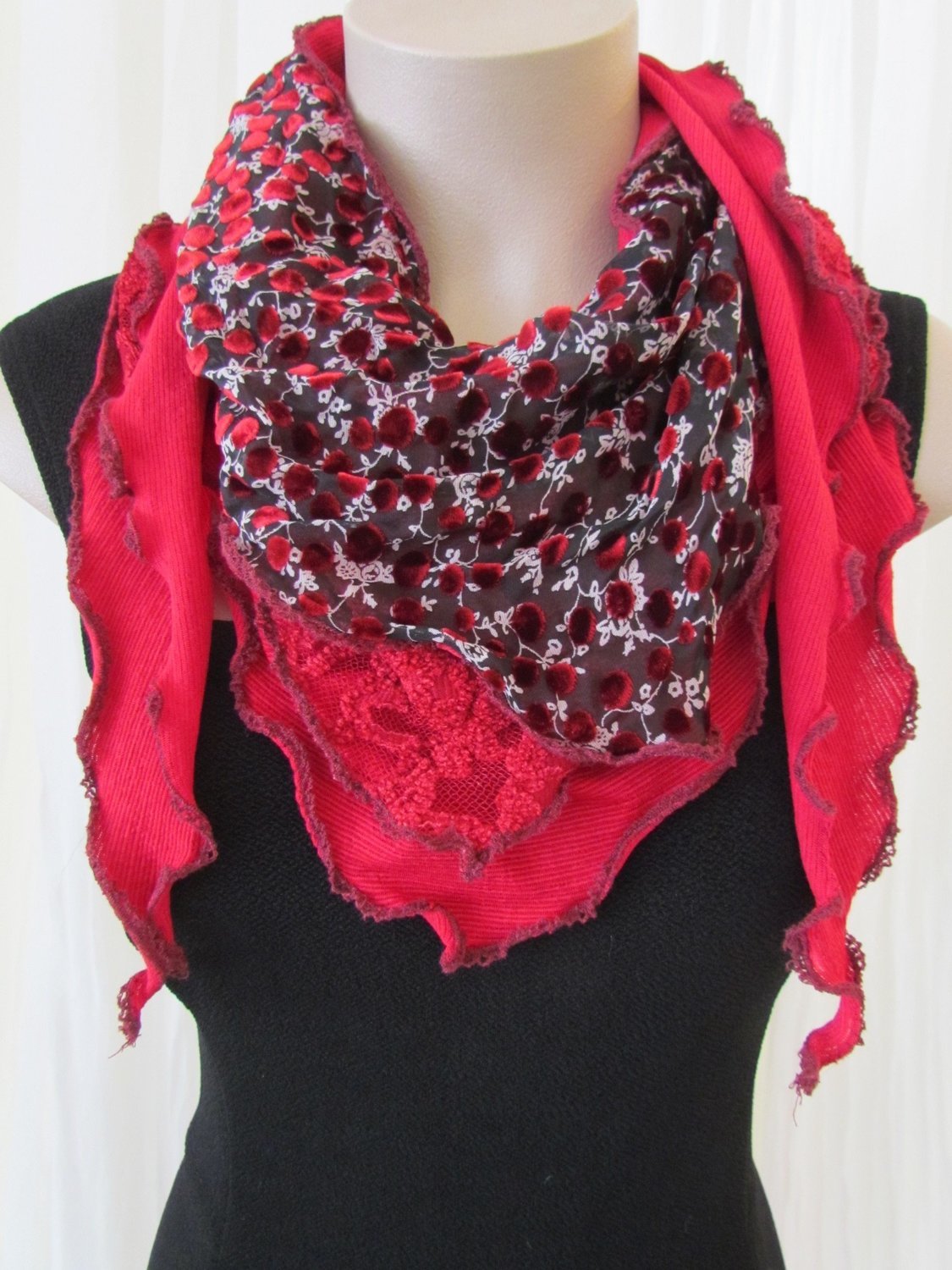 Red wool shawl