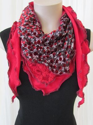 Red wool shawl