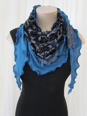 Blue Merino shawl