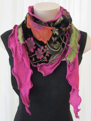 Raspberry merino shawl