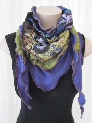 Purple wool shawl