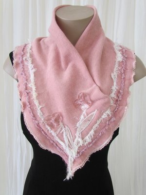 Pink wool scarf