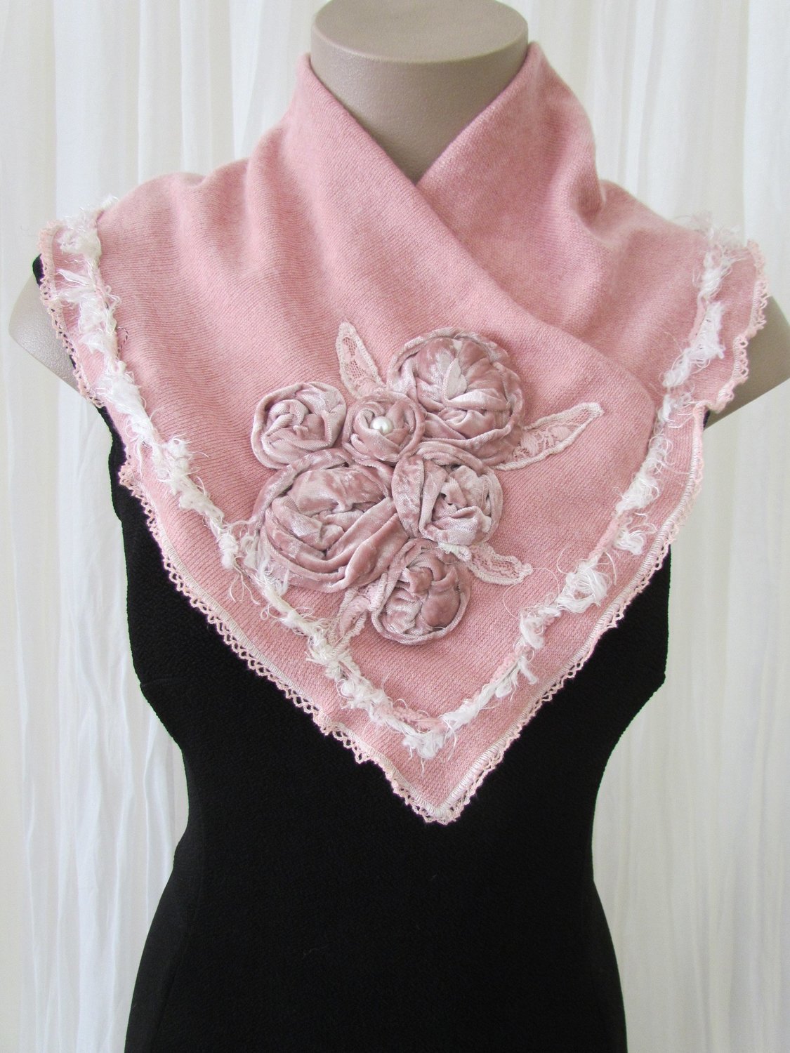 Pink wool scarf