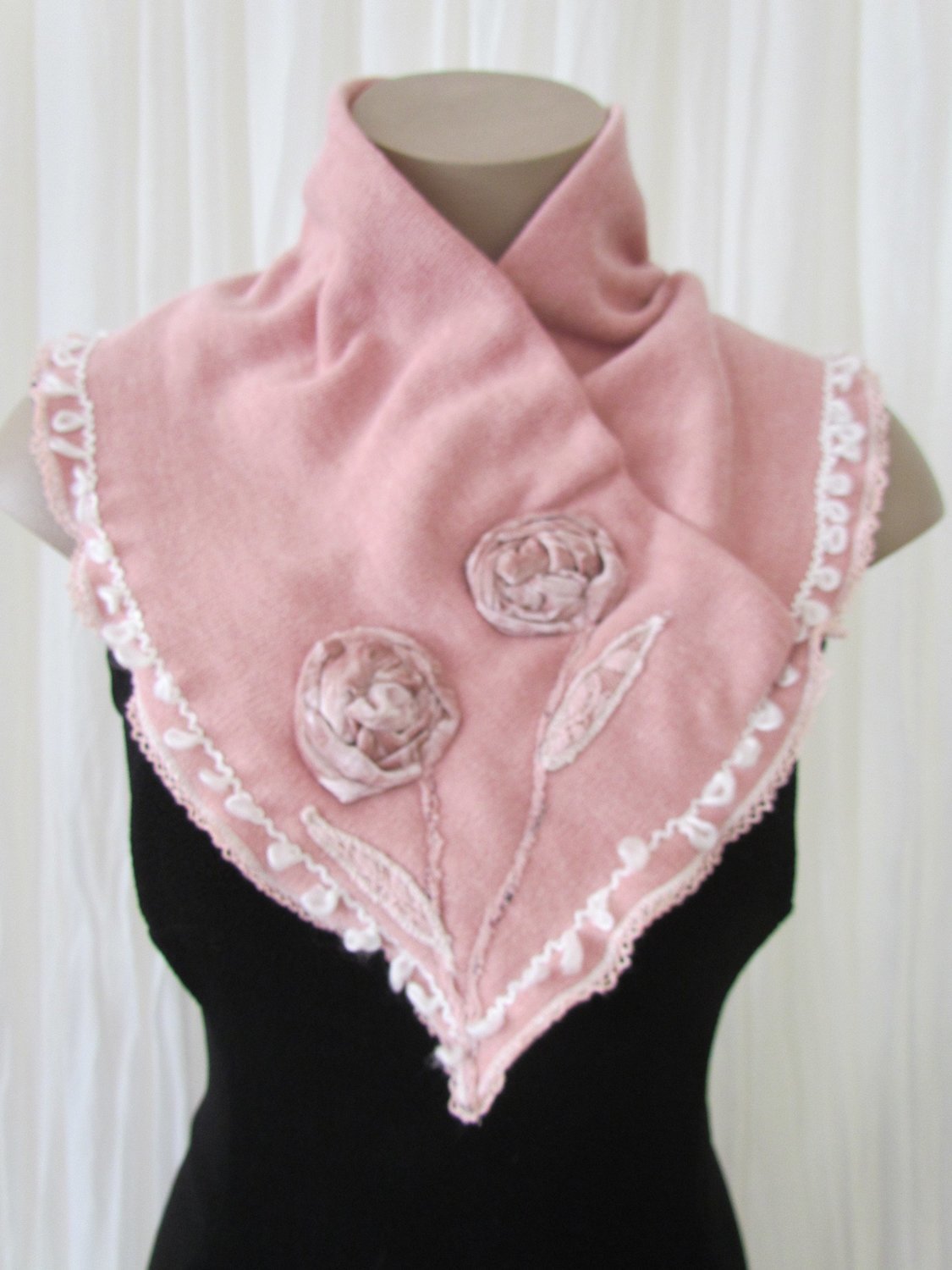 Pink wool scarf