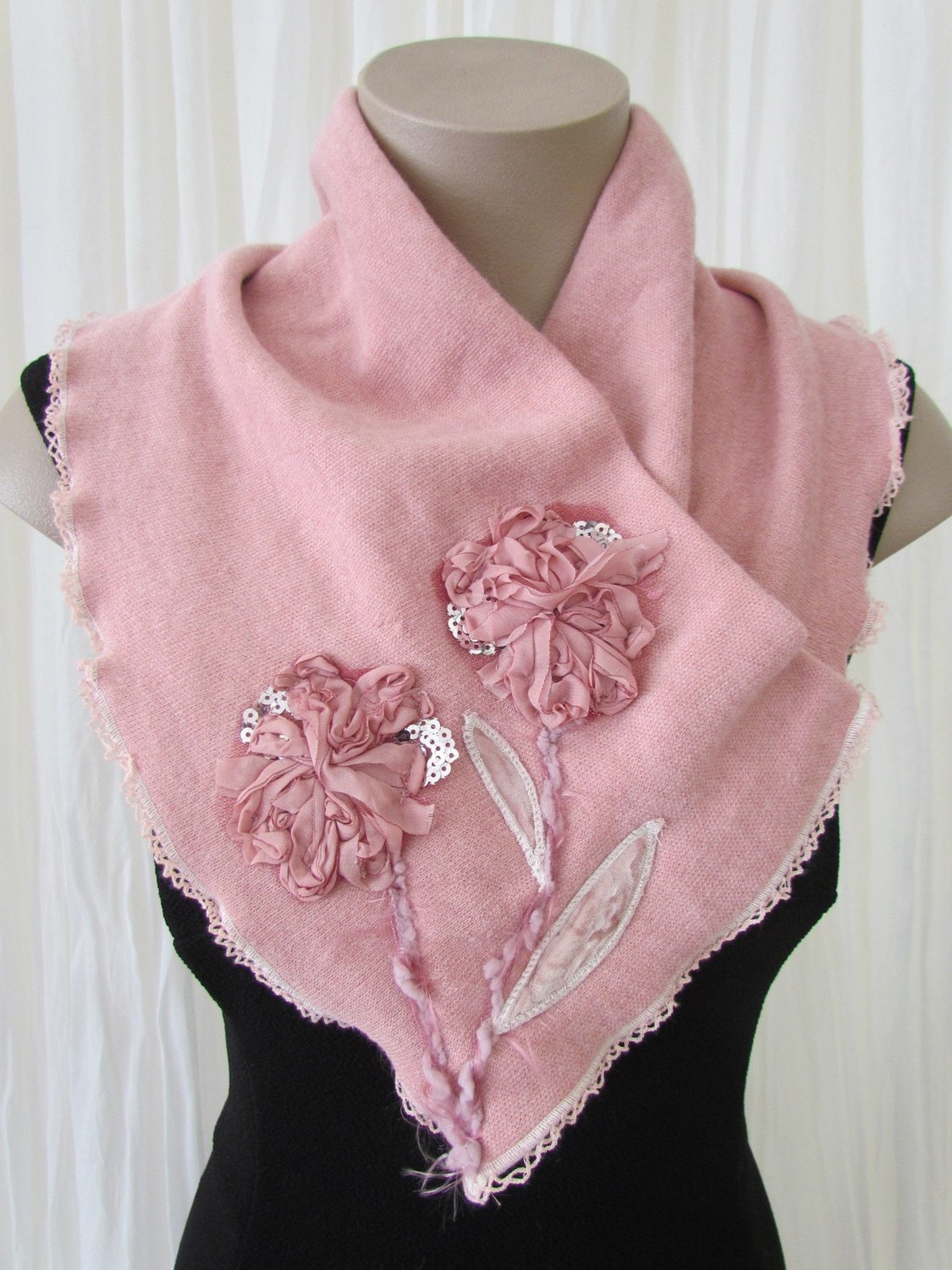 Pink wool scarf