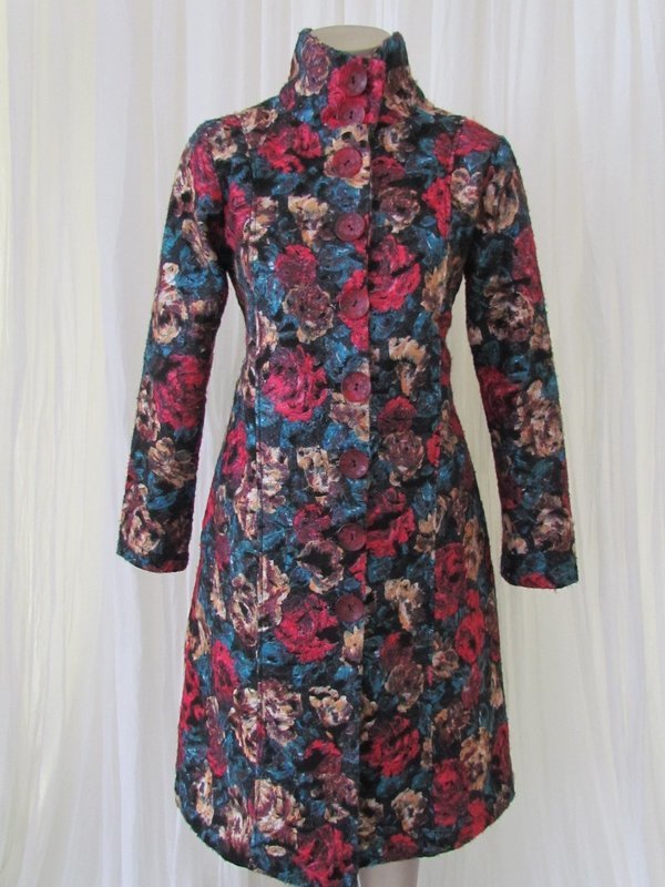 Red floral coat