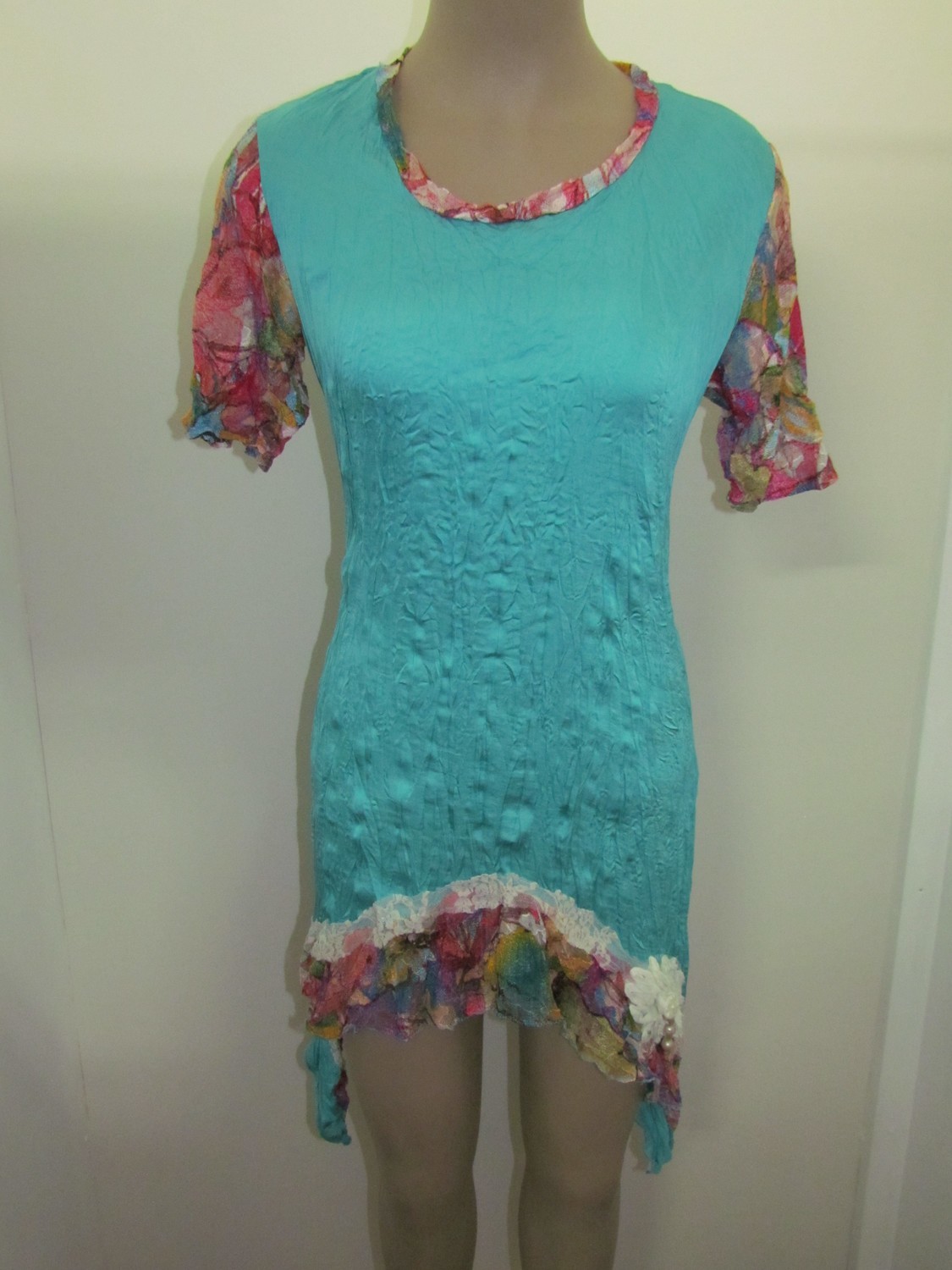 ​Aqua Floral crush tunic