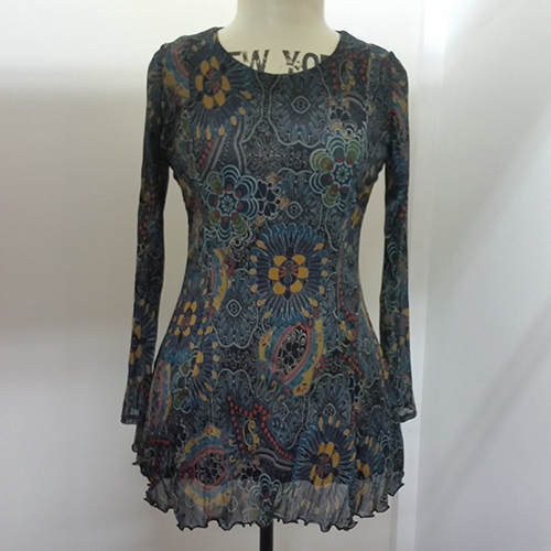 Teal Crush Mesh Paisley Tunic Teal Crush Mesh Paisley Tunic