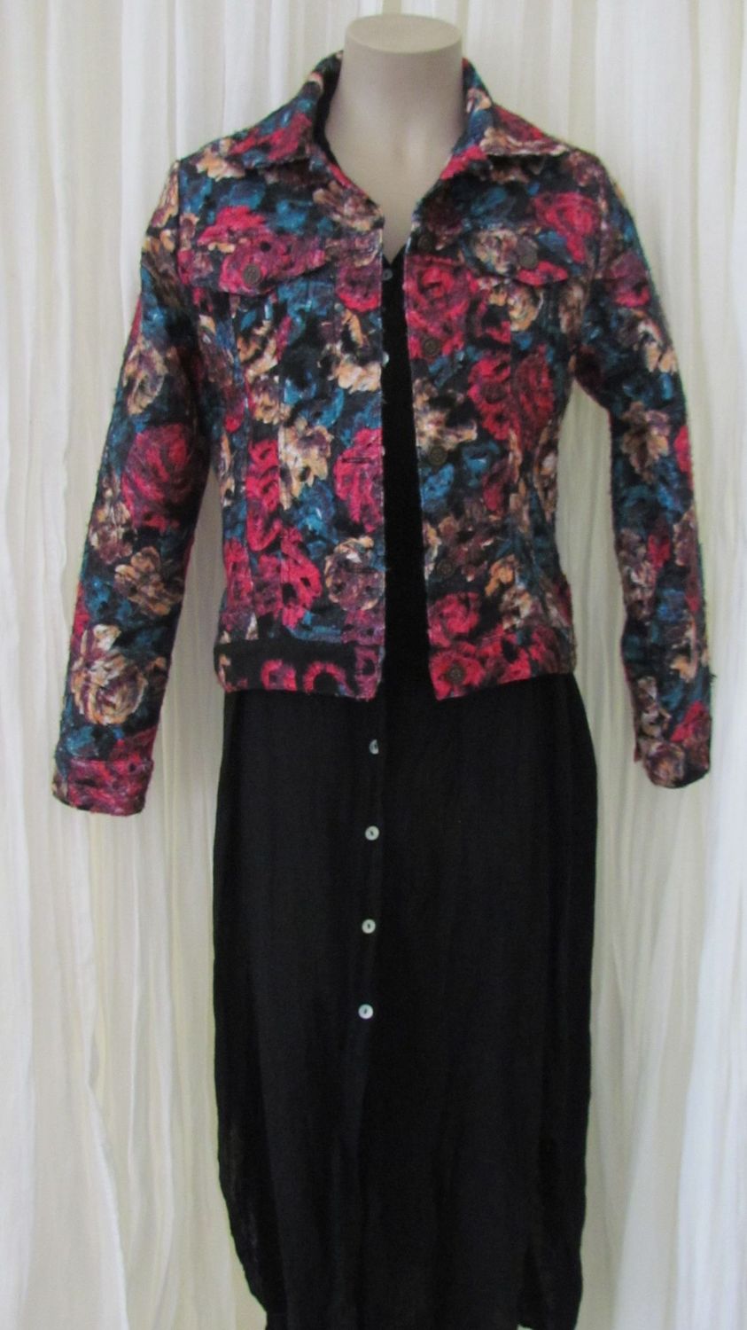Red Teal Floral Jacket Red Teal Floral Jacket