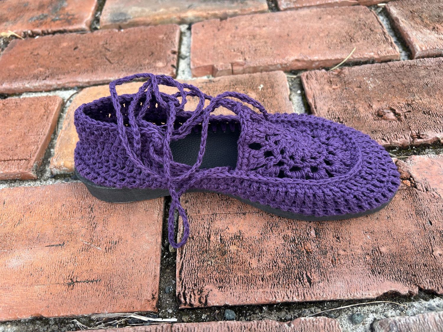 Purple Handmade Crochet Shoes
