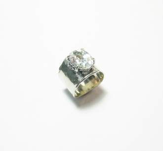 Cubic Zirconia Wide Band Ring