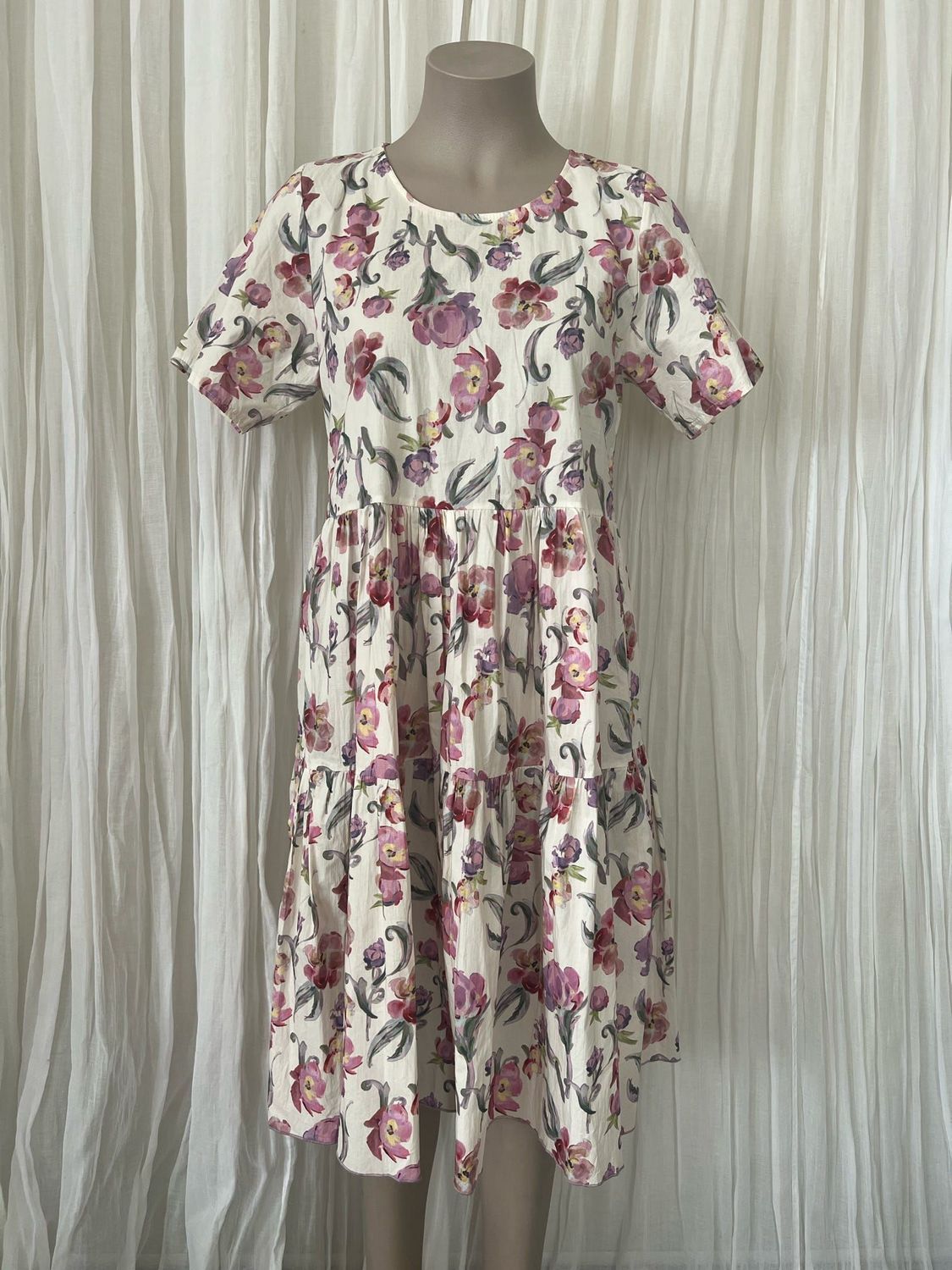 Floral Cotton Tiered Dress