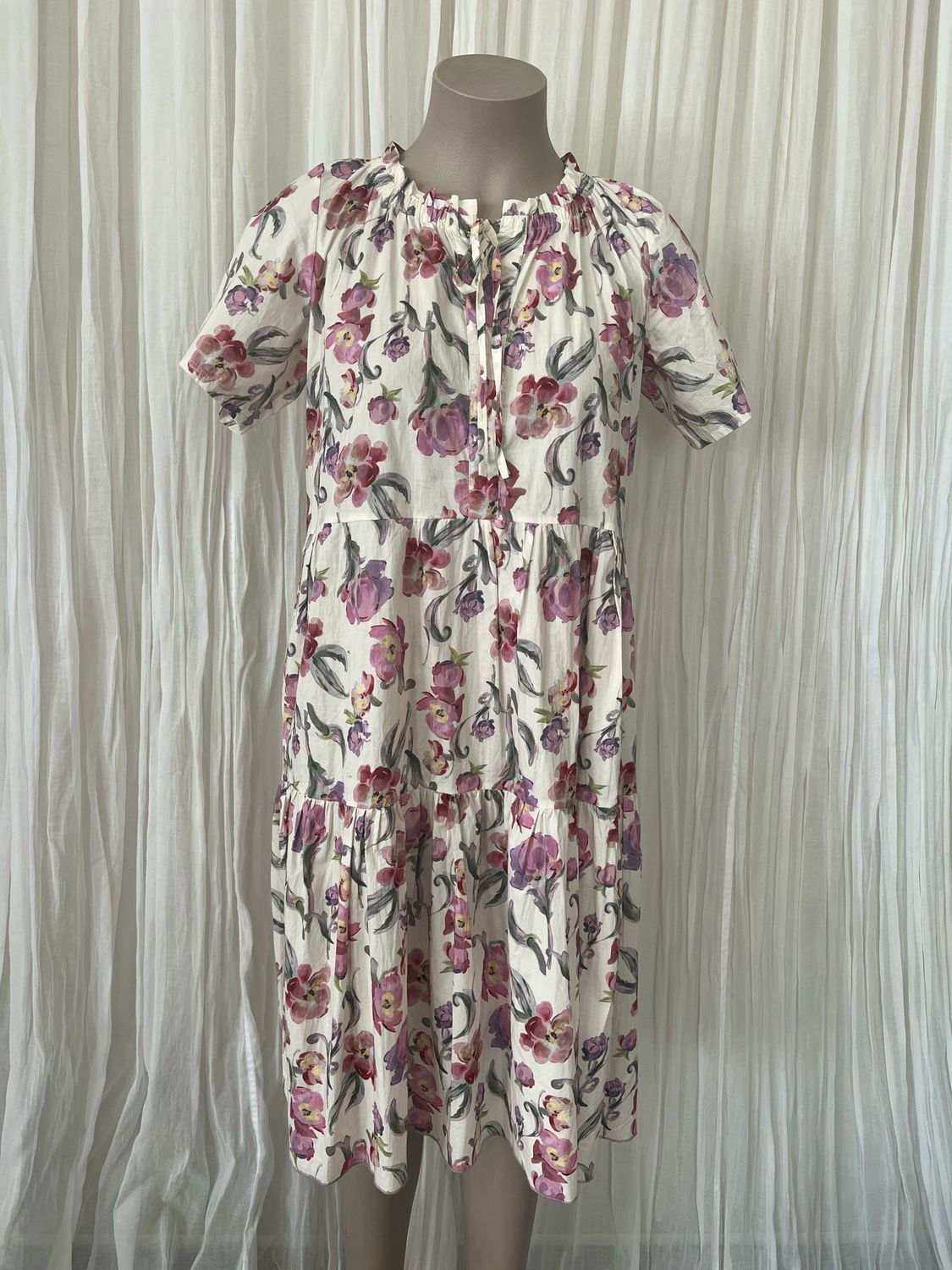 Floral Cotton Tiered Dress