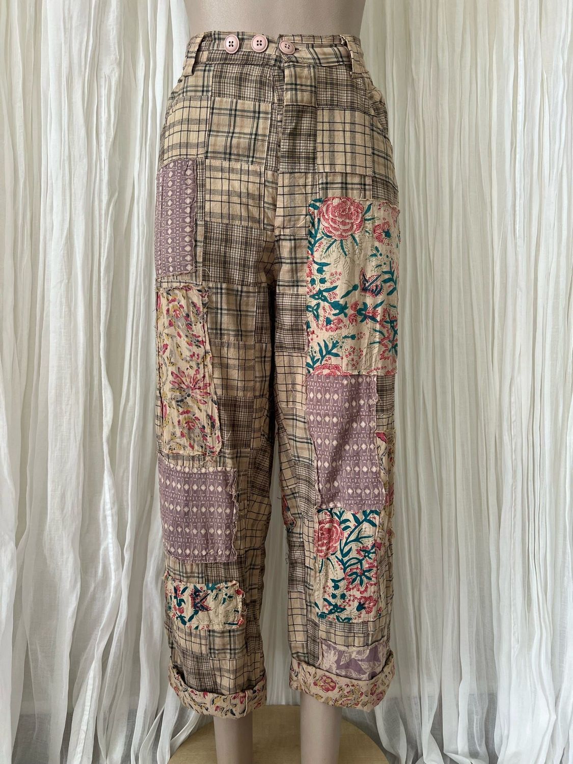 Travelling on Pants Taupe Plaid