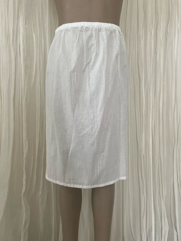 White Cotton Lawn Half Slip