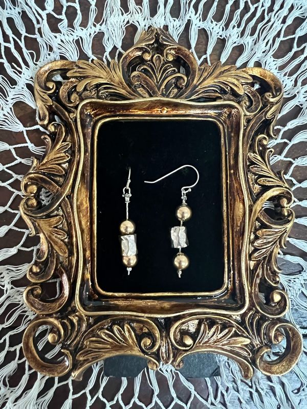 Silver & Yellow Gold Earring Silver & Yellow Gold Earring