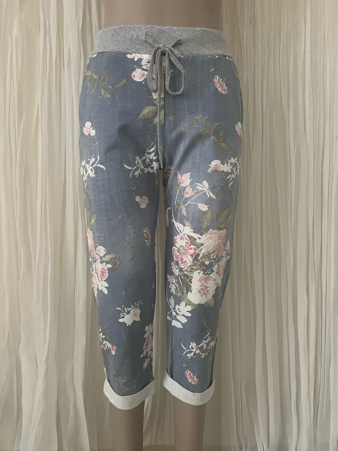 Light Floral Stretch Pants