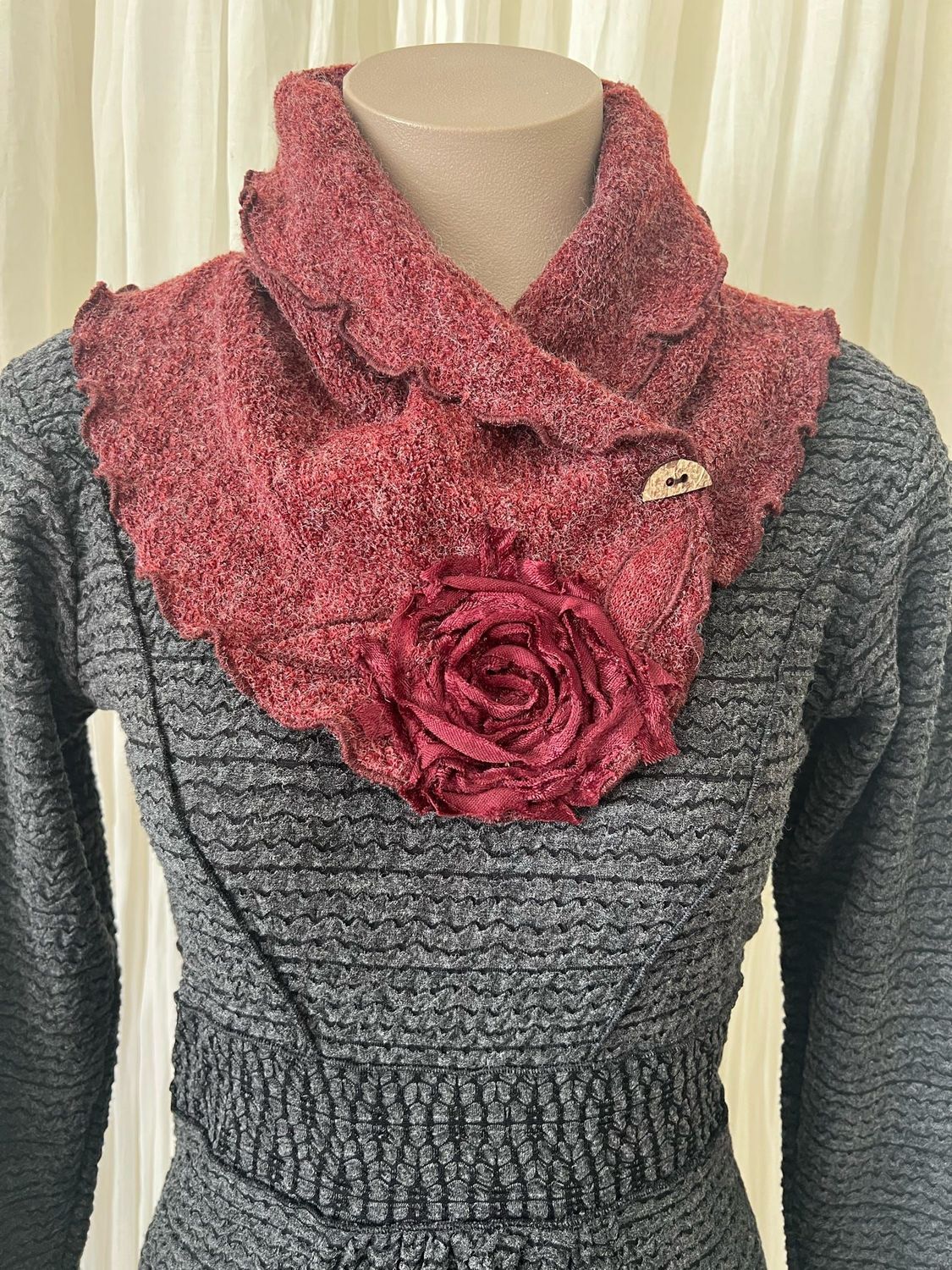 Wine Angora Neck Gaiter