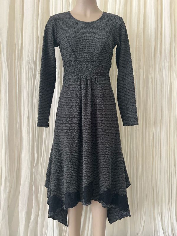 Charcoal Twisted Knit Dress
