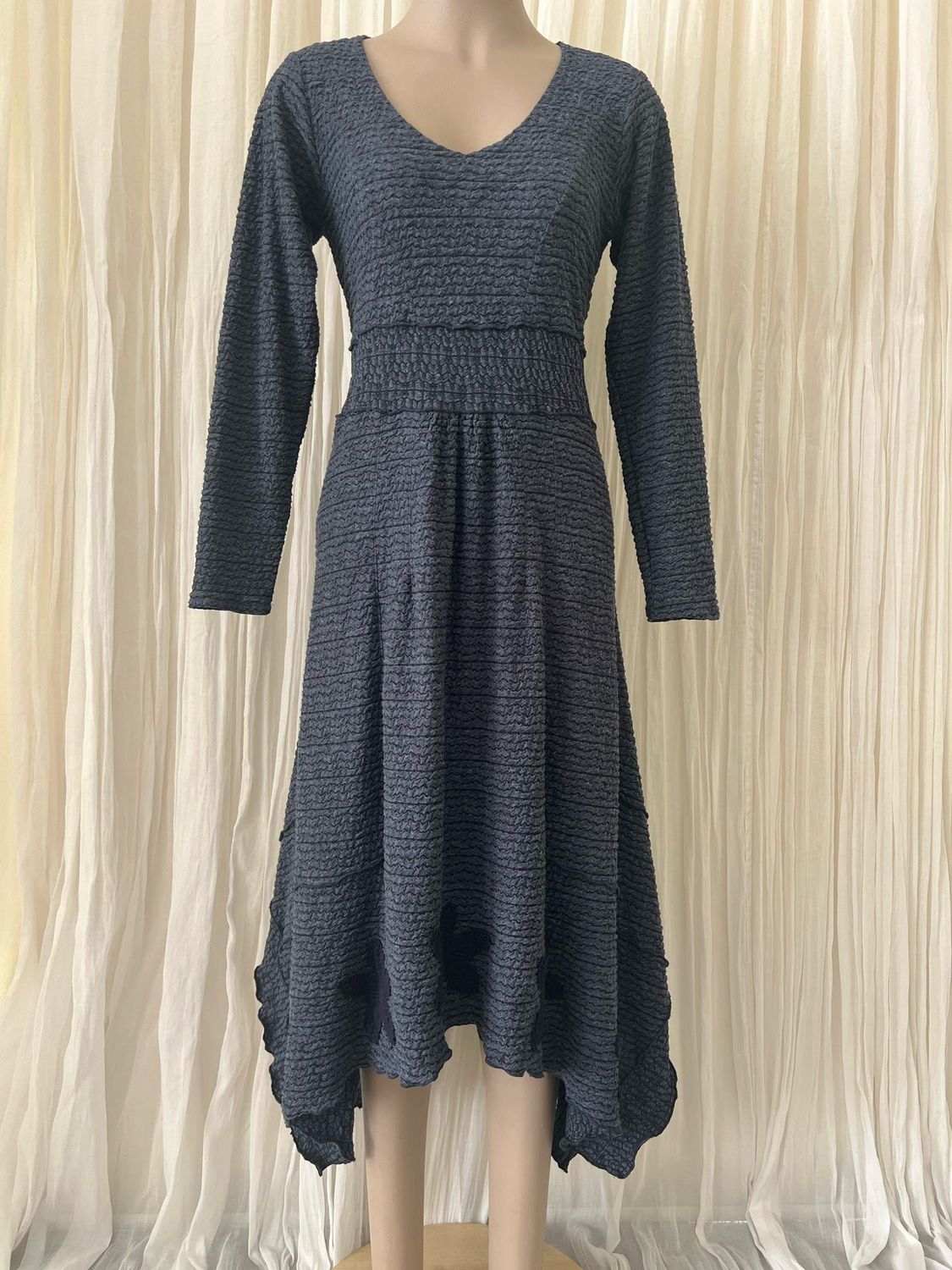 Navy Twisted Knit Dress