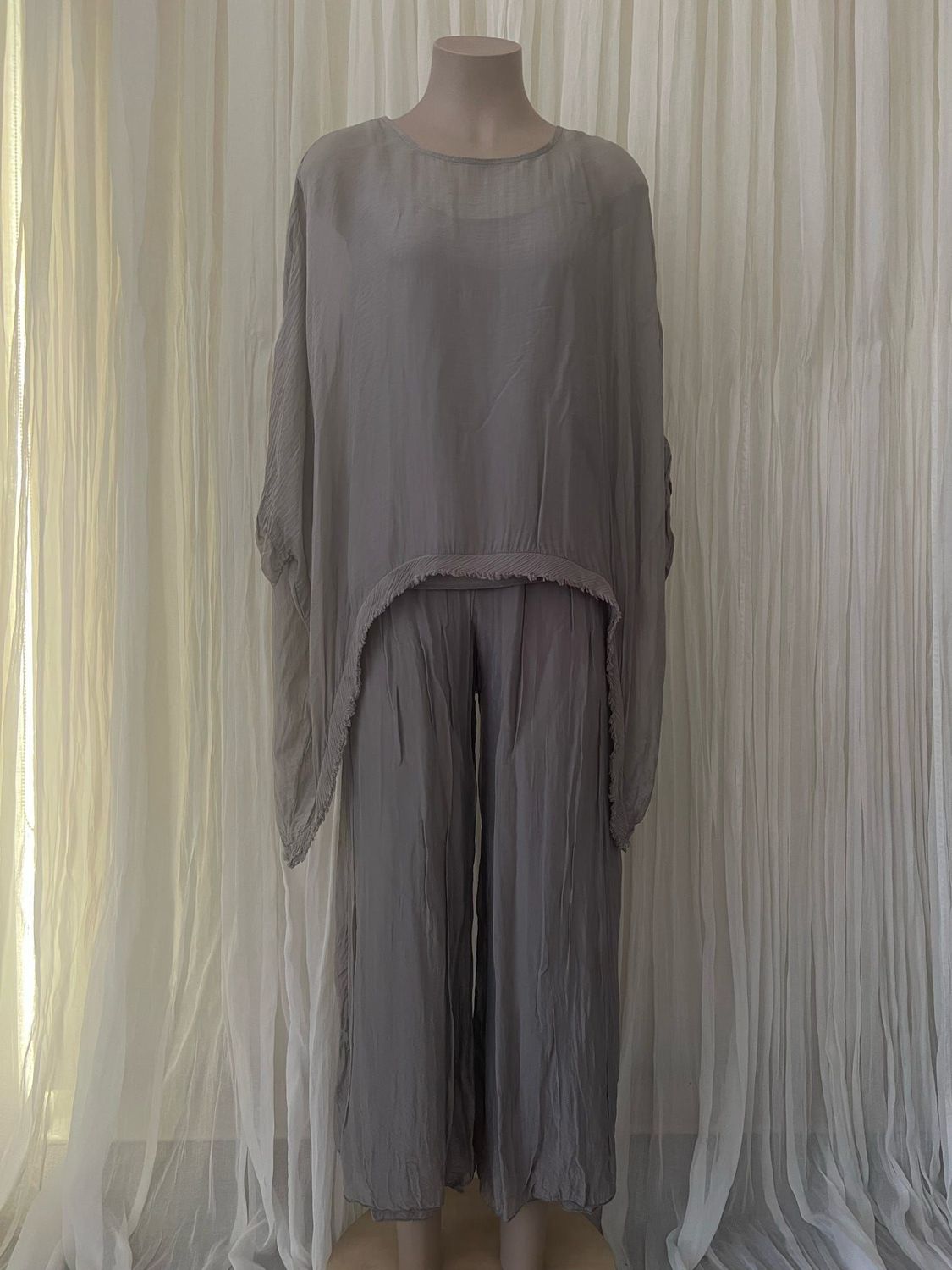 Mocha Silk Batwing Top