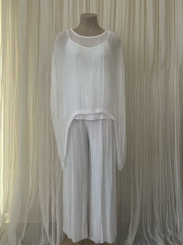 White Silk Batwing Top White Silk Batwing Top