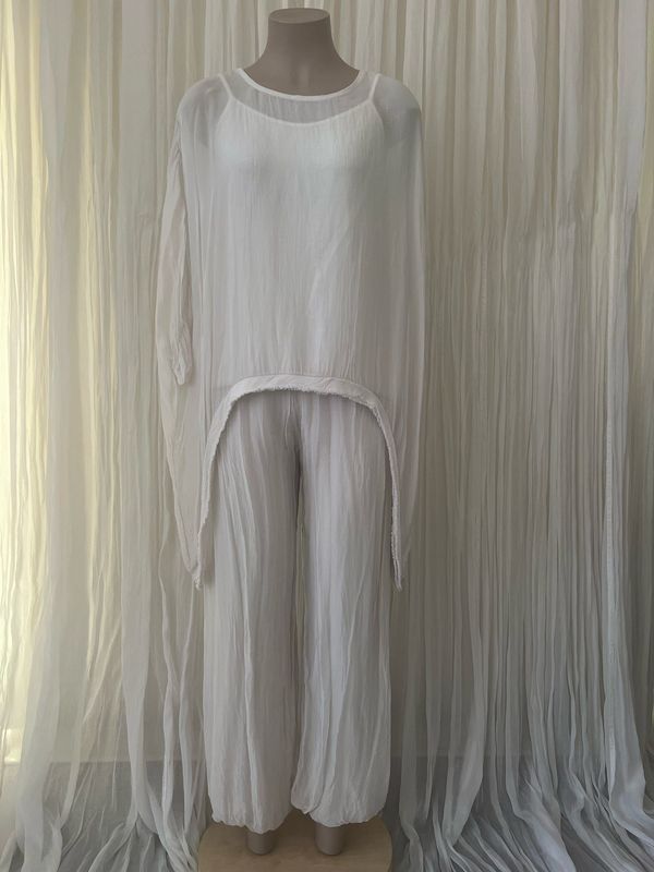 Beige Silk Batwing Top Beige Silk Batwing Top