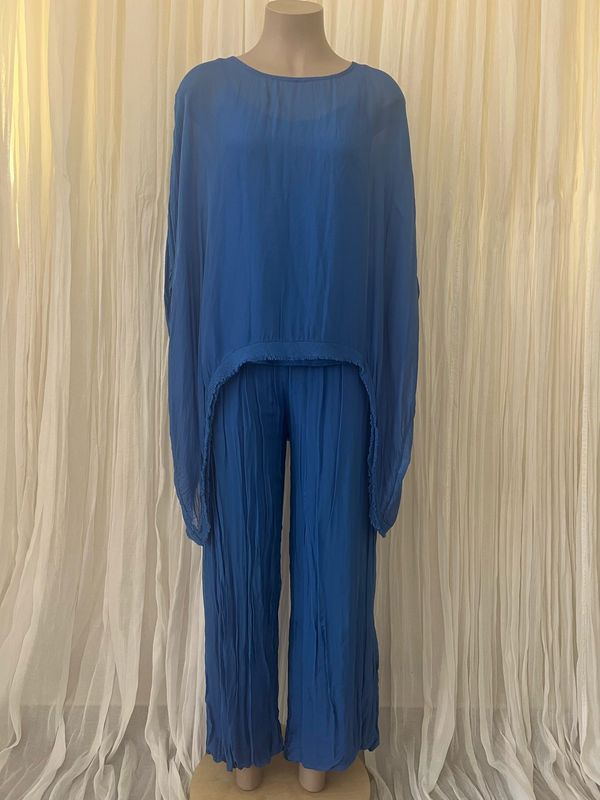 Royal Blue Silk Batwing Top Royal Blue Silk Batwing Top