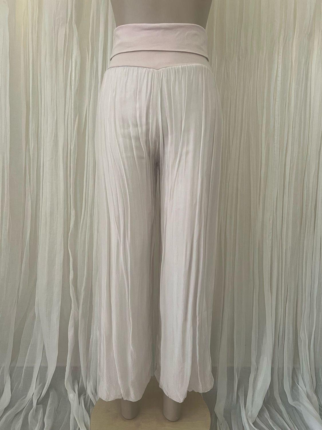 Pink Silk Lined Wide Leg Pants
