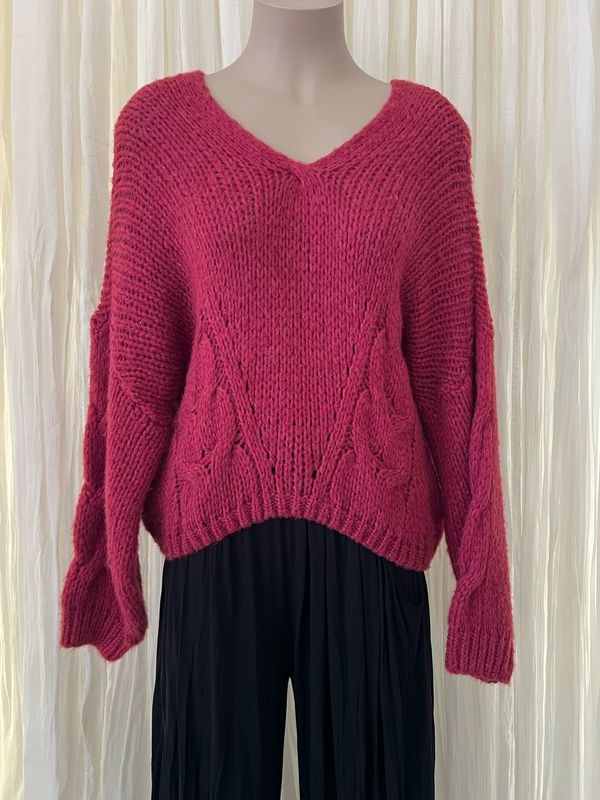 Magneta Wool Crop Box Jumper Magneta Wool Crop Box Jumper