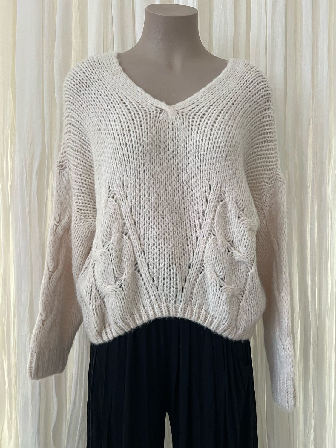 Winter White Wool Crop Box Jumper Winter White Wool Crop Box Jumper