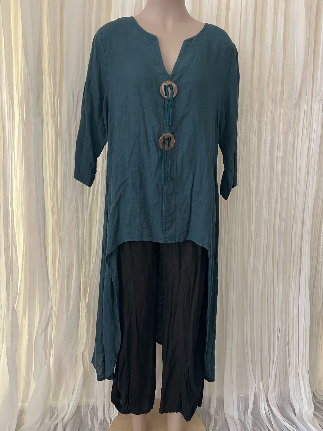 Teal Linen Overdress/Top